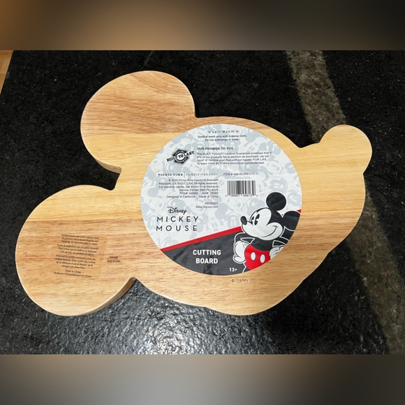 Disneys Mickey Mouse Cutting Board - Cheese board
14" L x 11" W x 0.75" H - Picture 5 of 5